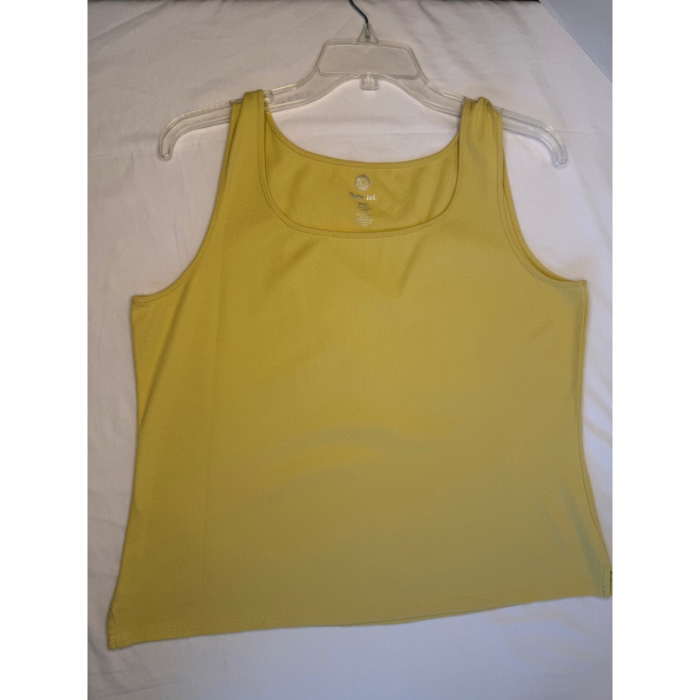 Ruby Rd. Women's PXL Yellow Square Neck Sleeveless Tank Top Casual